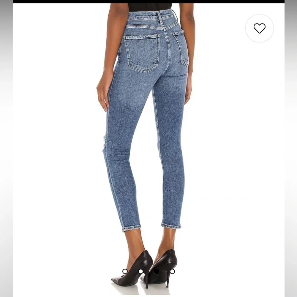 AGOLDE Nico High Rise Slim Distressed Jeans Button Fly Shoreline Women's 29
